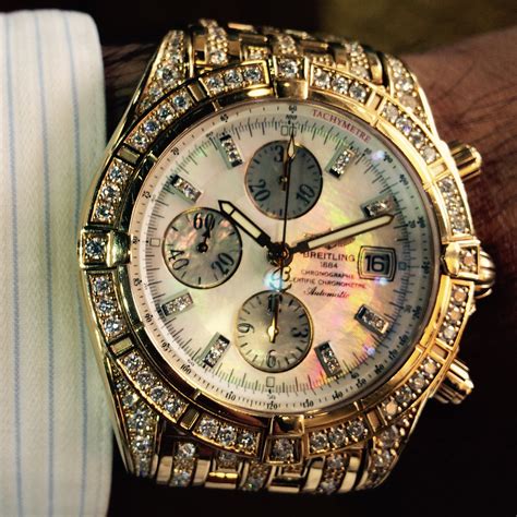 breitling diamond watch mens